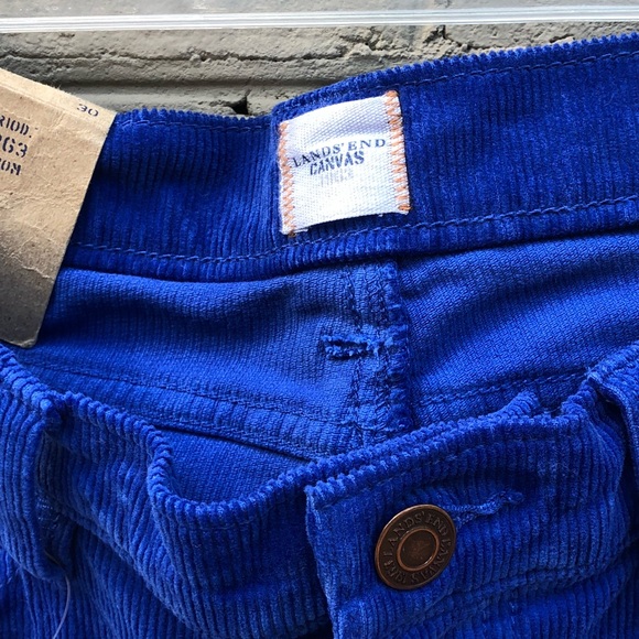 NWT Lands End Canvas Straight Blue Cords Size 30 - Picture 5 of 7